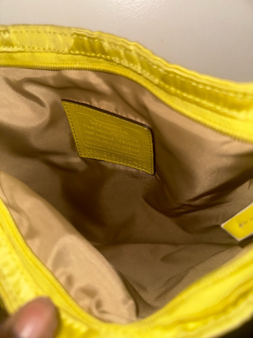 Coach Lime Yellow Signature Crossbody Bag - Picture 5 of 5